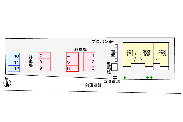 【 プロムナード　カルム　102号室の駐車場】