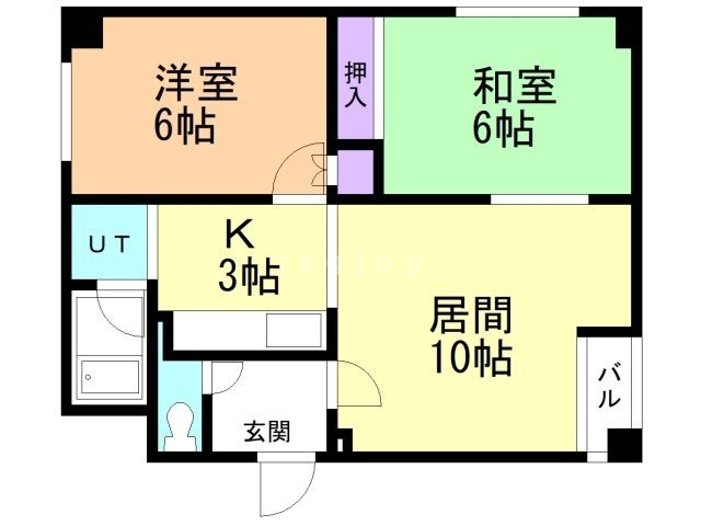 札幌市西区二十四軒三条のマンションの間取り