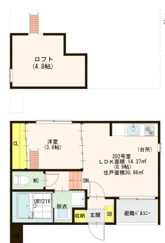 NYスタイルズ玉造の間取り