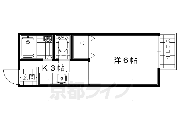 宇治市伊勢田町のアパートの間取り