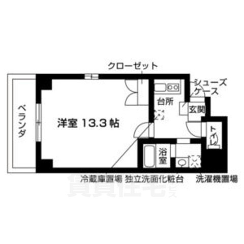 京都市中京区下古城町のマンションの間取り