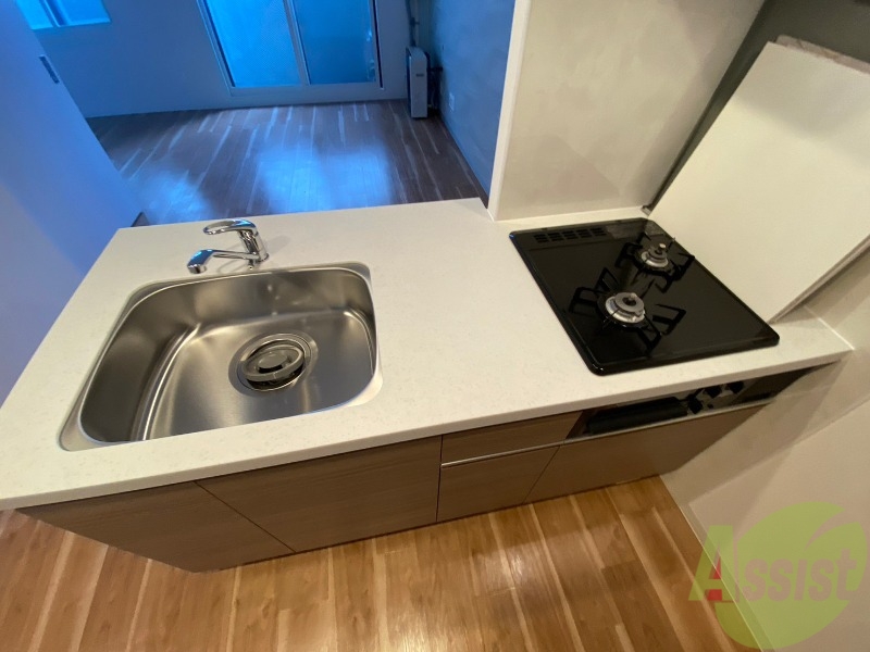 キッチン　２口システムキッチンですのですぐにお料理に使えます！