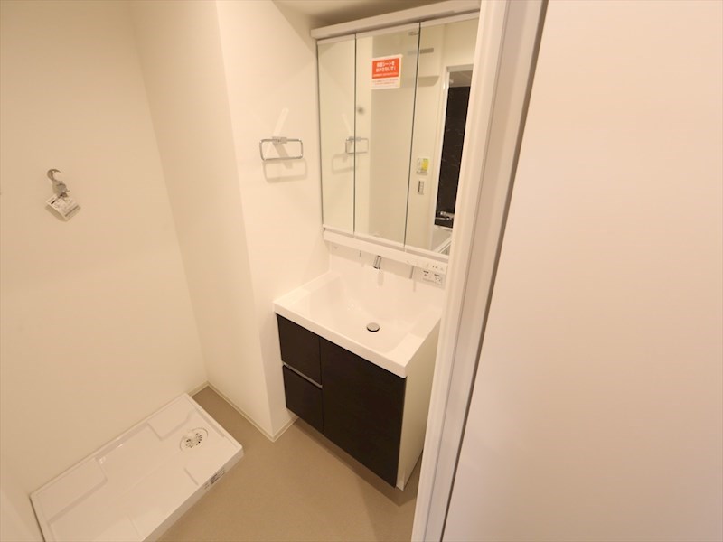 洗面設備　脱衣所　独立洗面台（シャンプードレッサー付）収納スペース有