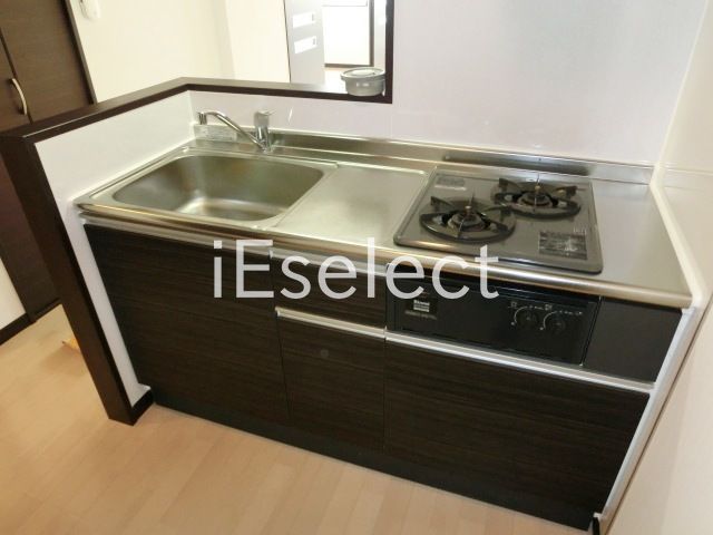 キッチン　２口ガスコンロ付きのキッチン