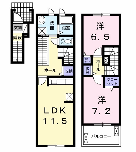 ＪＲ青梅線 昭島駅 徒歩22分 3階建 築13年の間取り写真