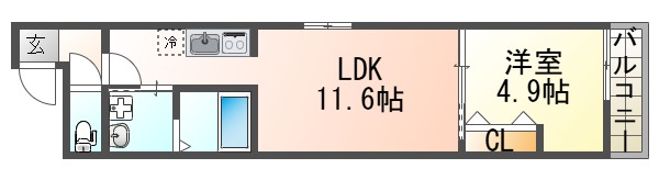 フジパレス新伊丹駅東ウエストの間取り写真