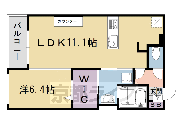 ラシーネ五條の間取り写真