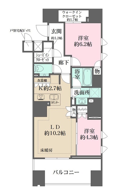 東京メトロ半蔵門線 半蔵門駅 徒歩3分 14階建 築1年の間取り写真