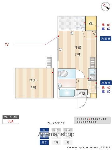 西鉄天神大牟田線 高宮駅 徒歩8分 2階建 築26年の間取り写真