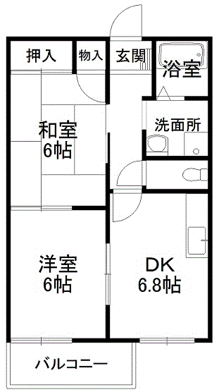 フレグランスヤス　B棟の間取り