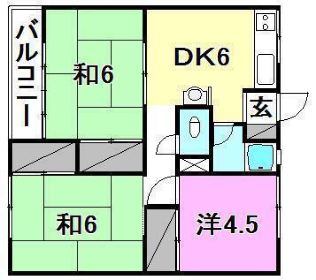 松山市古三津のマンションの間取り