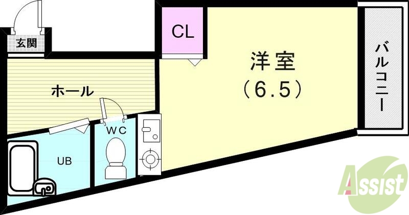 神戸市垂水区塩屋町のアパートの間取り