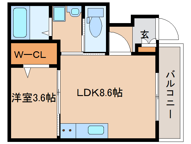 大和高田市中三倉堂のマンションの間取り