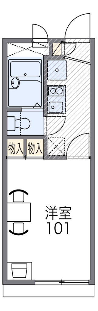 大阪狭山市池尻中のアパートの間取り