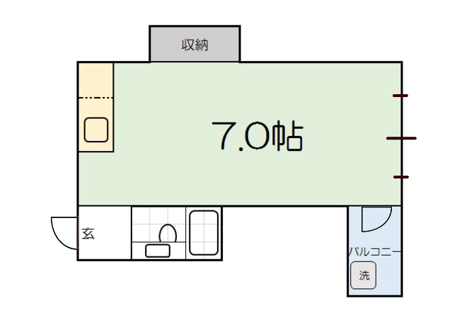 京都市左京区岩倉中大鷺町のマンションの間取り