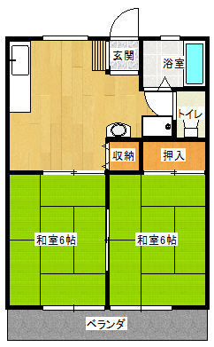 総社市中央のアパートの間取り