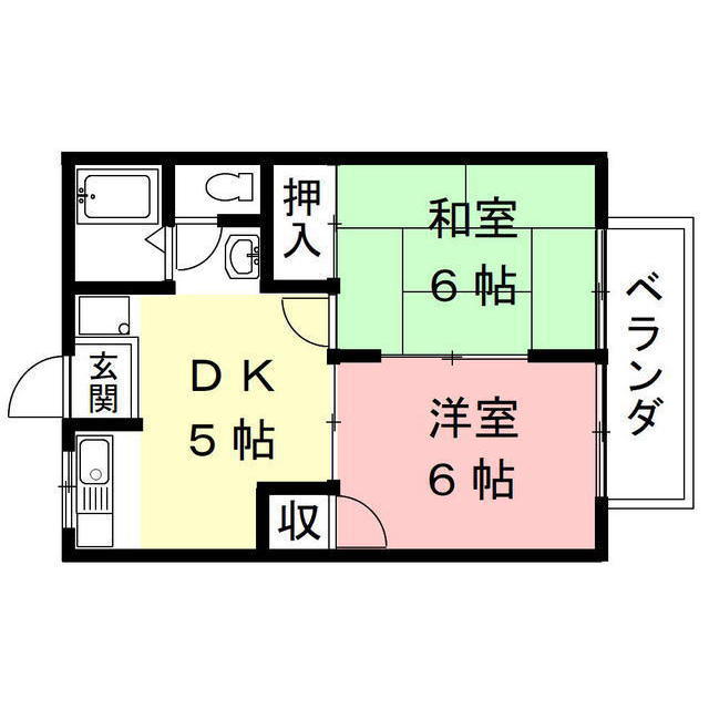 岐阜市茜町のアパートの間取り