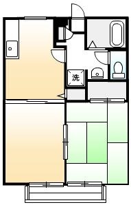 尾道市高須町のアパートの間取り