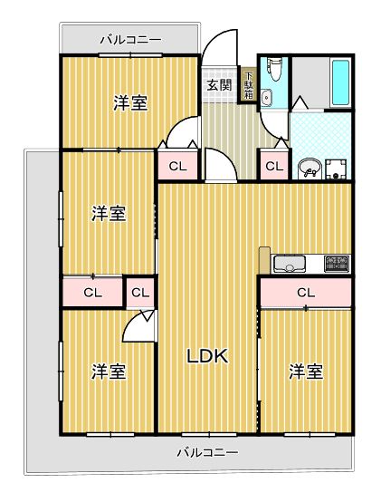 ふぁみ～ゆ日根野の間取り