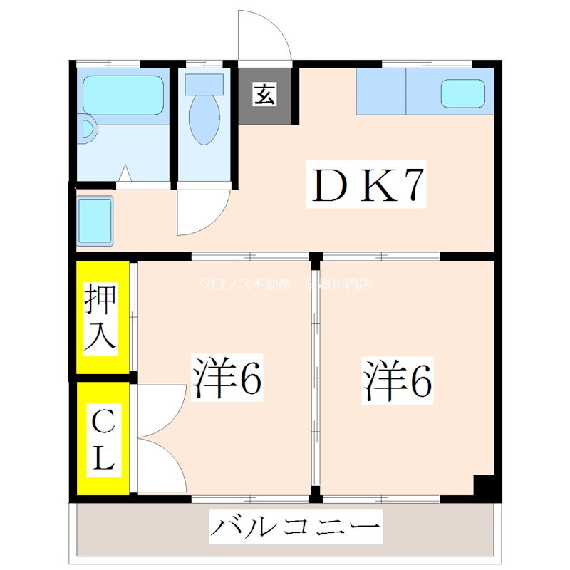 薩摩川内市永利町のアパートの間取り