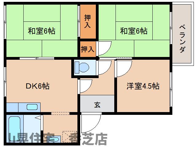 香芝市畑のアパートの間取り