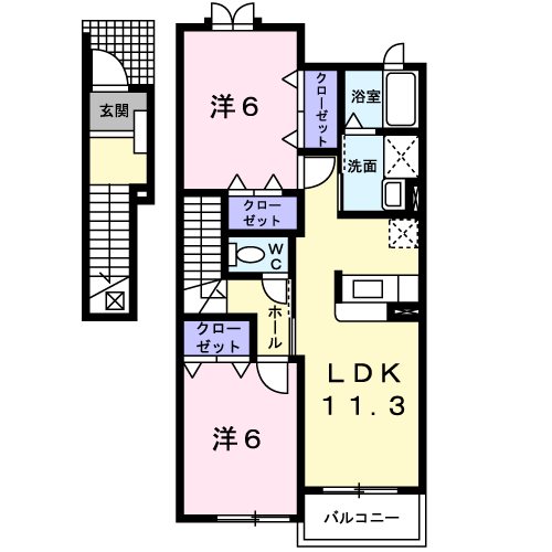 【川口市大字安行原のアパートの間取り】