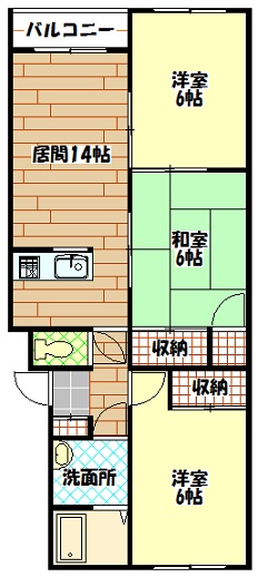 旭川市東光十三条のマンションの間取り