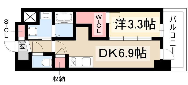 エステムコート名古屋新栄Vラポールの間取り