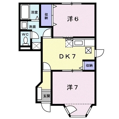 嘉穂郡桂川町大字寿命のアパートの間取り