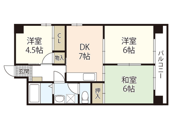 広島市中区小町のマンションの間取り