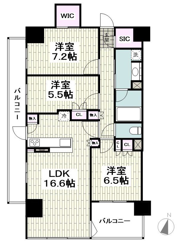 茅ヶ崎市共恵のマンションの間取り