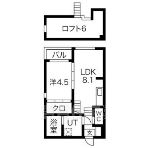 名古屋市瑞穂区大喜町のアパートの間取り