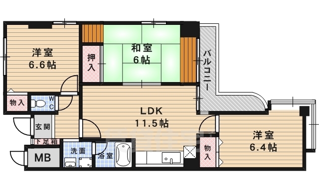 シュロス五月山2の間取り