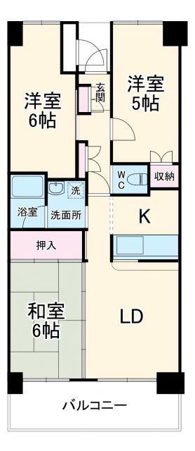 さいたま市北区東大成町のマンションの間取り