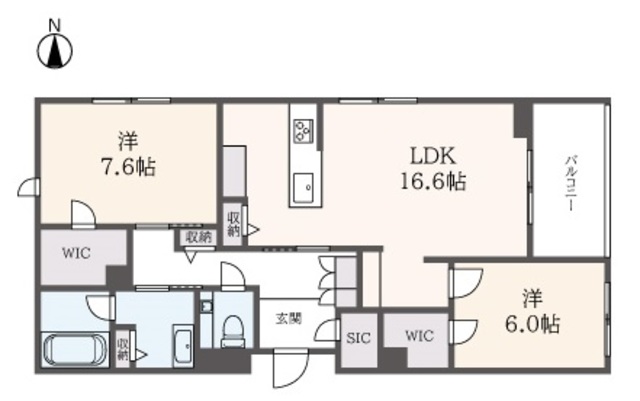 世田谷区松原のマンションの間取り