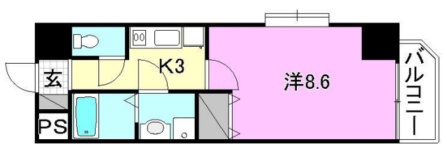 東温市横河原のマンションの間取り