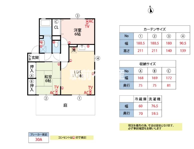 コア・ミヤマツＢ棟の間取り