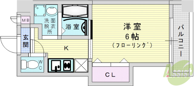 【大阪市北区天神橋のマンションの間取り】