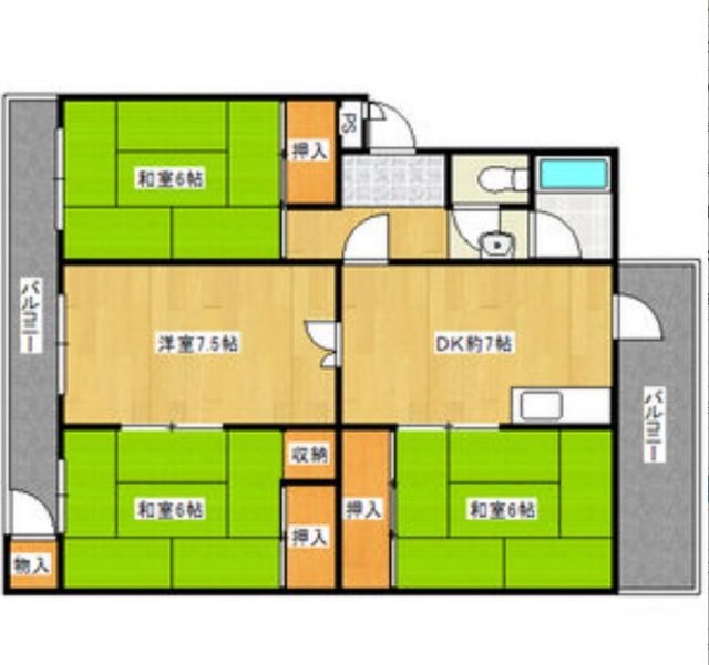 橿原市白橿町のマンションの間取り