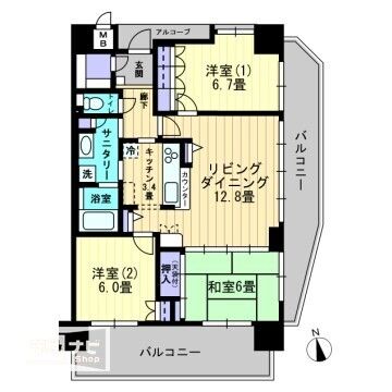 高松市太田上町のマンションの間取り