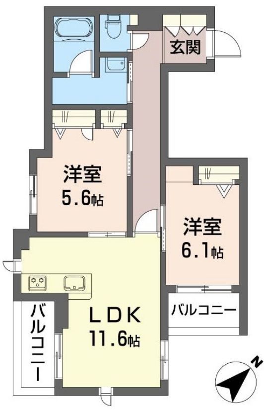 【立川市高松町のマンションの間取り】