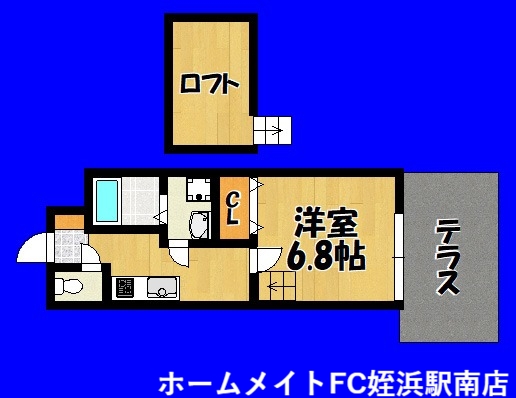 福岡市西区田尻のアパートの間取り