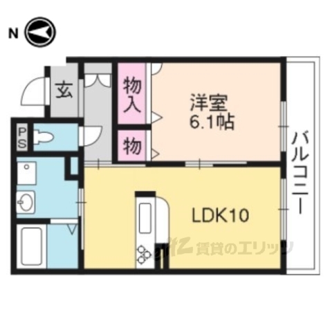 京都市南区吉祥院里ノ内町のマンションの間取り