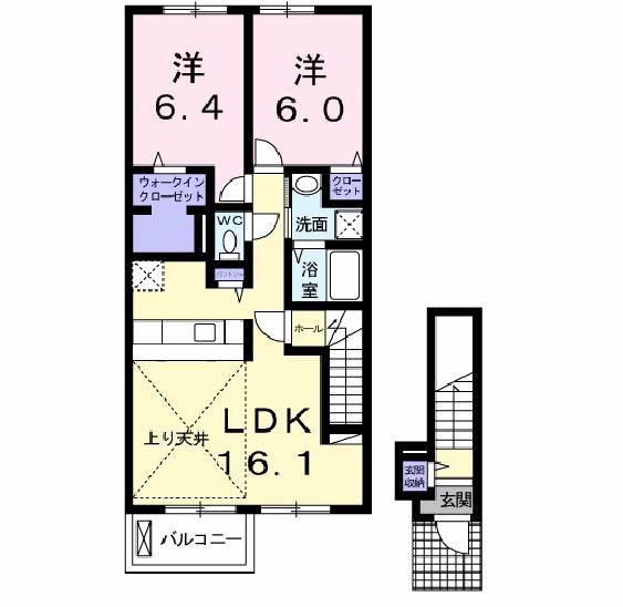 アプローズ坪井　Ａの間取り