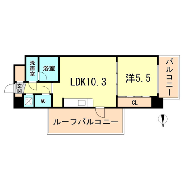 西宮市大屋町のマンションの間取り