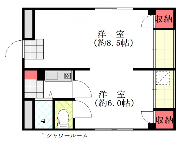 広島市中区平野町のマンションの間取り