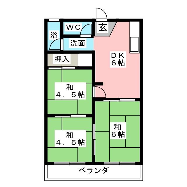 木田ハイツの間取り