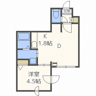 札幌市北区北二十条西のマンションの間取り