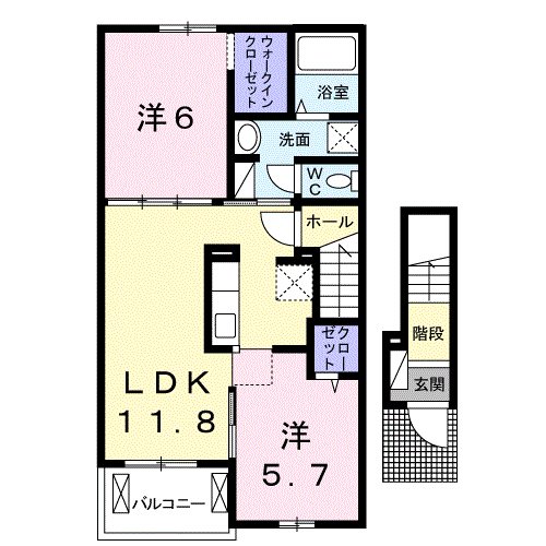 南さつま市加世田村原のアパートの間取り