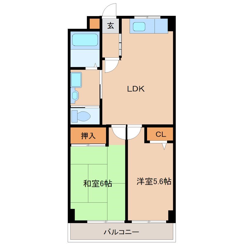 尼崎市浜田町のマンションの間取り